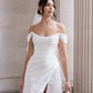 Charming Homecoming Dress Off the Shoulder Pleated Back to School Outfits Party Dress Wedding Dress D7323