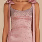 Unique Homecoming Dress Spaghetti Strap Bowknot Rinestone Back to School Outfits Party Dress D7820