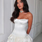 Charming Homecoming Dress Strapless Pleated Back to School Outfits Party Dress D7322