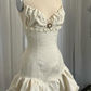 Vintage Beige Spaghetti Strap A-line Satin Lace-up Short Party Dresses Homecoming Dresses, D1324
