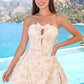 Fashionable Homecoming Dress Strapless Flower Bowknot A-Line Back to School Outfits Party Dress D7858