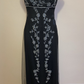 Black Spaghetti Straps A-Line Beading Vintage Long Evening Party Dress, D777