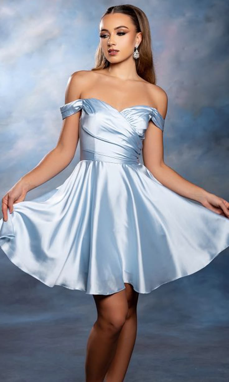 Fashionable Homecoming Dress Off the Shoulder Pleated A-Line Back to School Outfits Party Dress D7863
