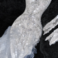 Elegant Sweetheart Lace Tulle Beaded Applique Design Gorgeous Mermaid Floor-length Wedding Dress D1638