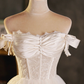 Vintage White Lace Off-the-shoulder Design A-line Tulle Party Dress Homecoming Dress D1552