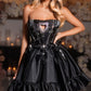 Beauty Homecoming Dress Strapless Rinestone Bowknot Pleated Flouncing Back to School Outfits Party Dress D7104