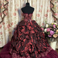 Formal Strapless A-Line Sequins Birthday Ball Gowns Formal Evening Gowns, D1120