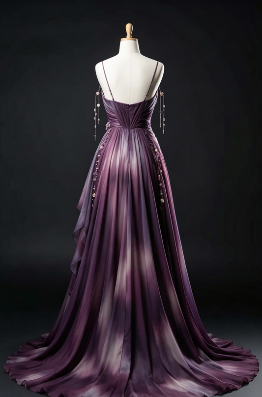 Pretty Prom Dress Spaghetti Straps Pleated Rinestone Tassel Gala Dress Party Dress Evening Dress 18th Birthday Gown      D7491
