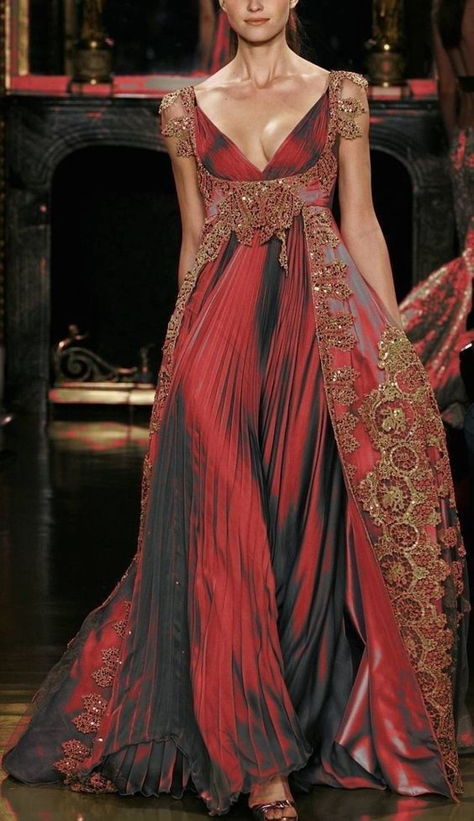 Retro V Neck Wine Red A-Line Satin Long Party Dress Vintage Evening Dress, D925
