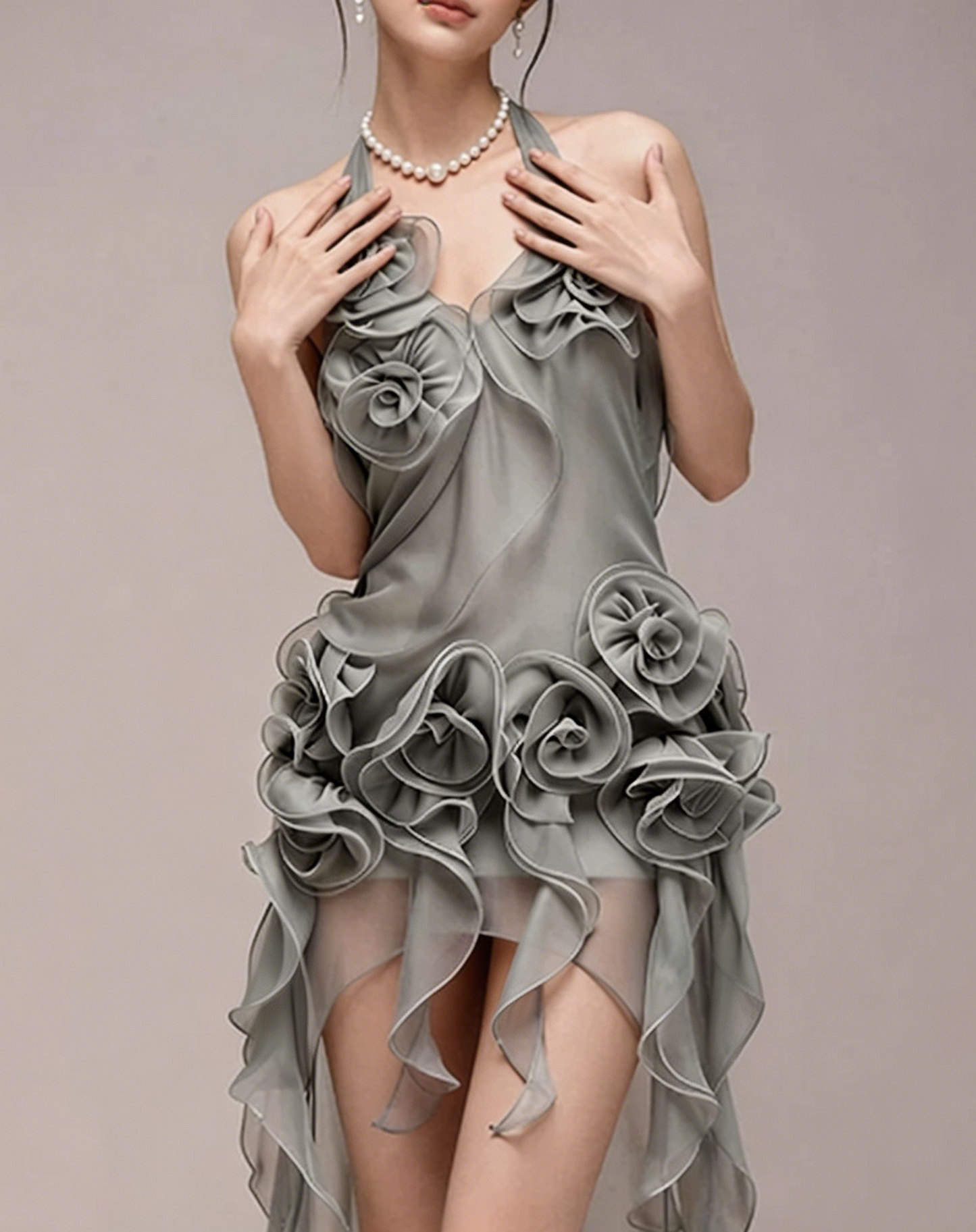 Charming Homecoming Dress Halter Soutache Hi-Lo Back to School Outfits Party Dress  D7376