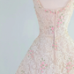 Retro Pink Floral Exquisite Embroidery Design A-Line Short Homecoming Dress Party Dress  D1670