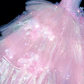 Sparkling Elegant Pink A-Line Tiered Prom Dress Evening Dress Ball Gown D1696