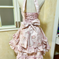 Vintage Pink Floral Halter Dress Design A-Line Elegant Tiered Homecoming Dress Birthday Dress Party Dress D1657