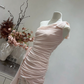 Charming Homecoming Dress One Shoulder Pleated Back to School Outfits Party Dress  D6582