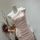 Charming Homecoming Dress One Shoulder Pleated Back to School Outfits Party Dress  D6582