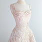 Retro Pink Floral Exquisite Embroidery Design A-Line Short Homecoming Dress Party Dress  D1670
