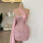 Chic Homecoming Dress One Shoulder Beading Soutache Sequins Back to School Outfits Party Dress  D7402