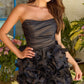 Unique Homecoming Dress Strapless Flower Pleated Cascade Back to School Outfits Party Dress  D7730