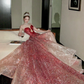 Vintage Gradient Red Sweetheart Strapless Mermaid Design Sexy Prom Dress Evening Dress D1719