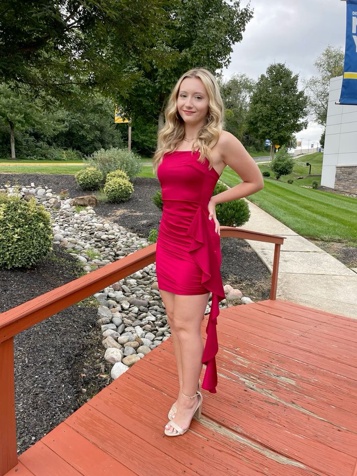 Charming Homecoming Dress Strapless Hugging Soutache Back to School Outfits Party Dress D6709