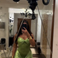 Elegant Green Sweetheart Satin Mermaid Long Formal Party Dress MD7433
