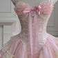 Chic Homecoming Dress Sweetheart Bowknot Pearl Tulle Cascade Back to School Outfits Party Dress Birthday Outfits D7415
