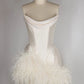 Unique Homecoming Dress Sweetheart Hugging Feather Back to School Outfits Party Dress D7751