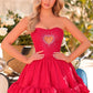 Unique Homecoming Dress Strapless A-Line Rinestone Back to School Outfits Party Dress D7792