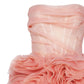 Unique Homecoming Dress Strapless Organza Flower Back to School Outfits Party Dress  D7728