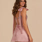 Unique Homecoming Dress Spaghetti Strap Bowknot Rinestone Back to School Outfits Party Dress D7820
