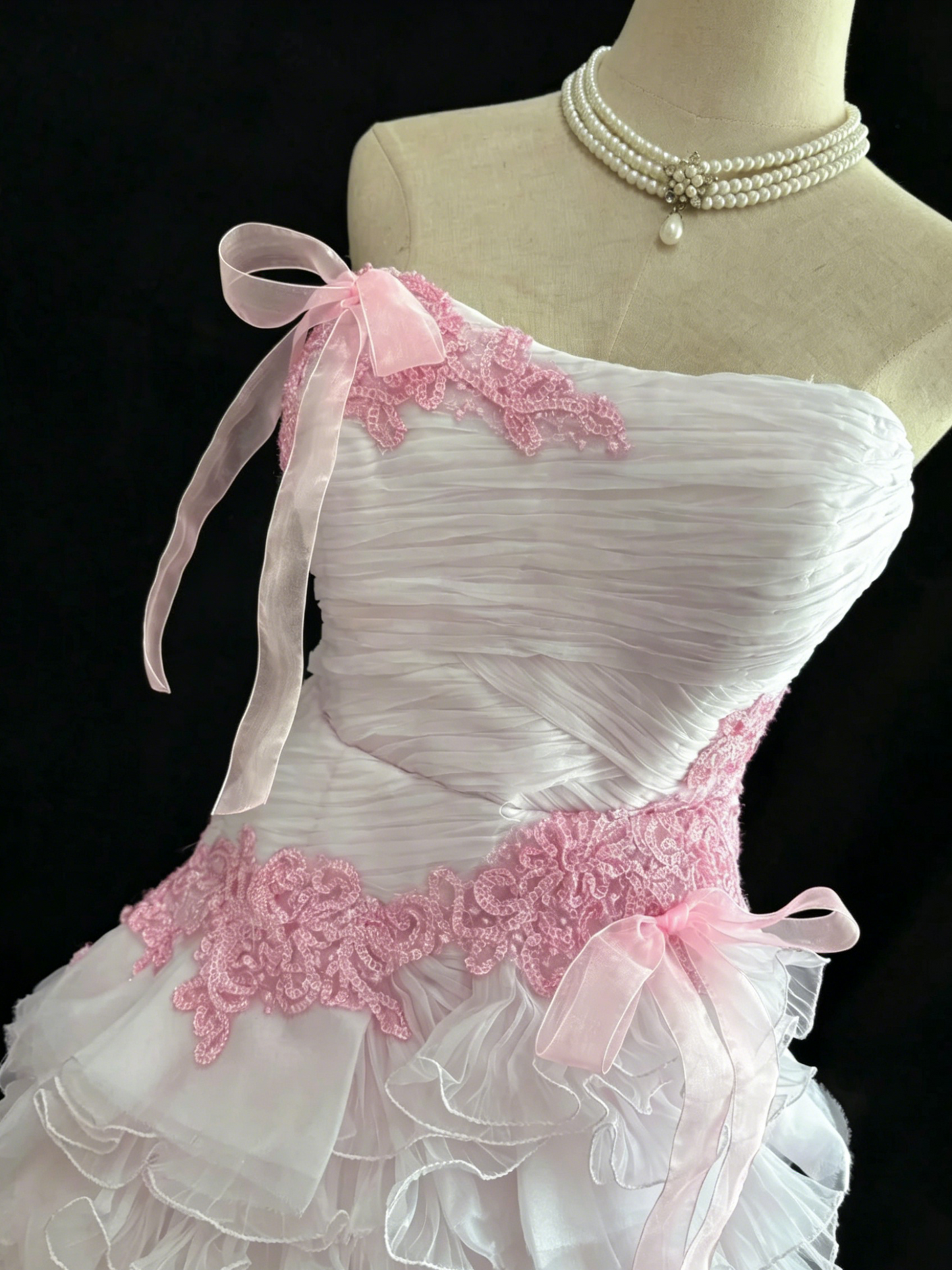 Chic Homecoming Dress Strapless Tulle Cascade Beading Prom Dress Back to School Outfits Party Dress  D6139