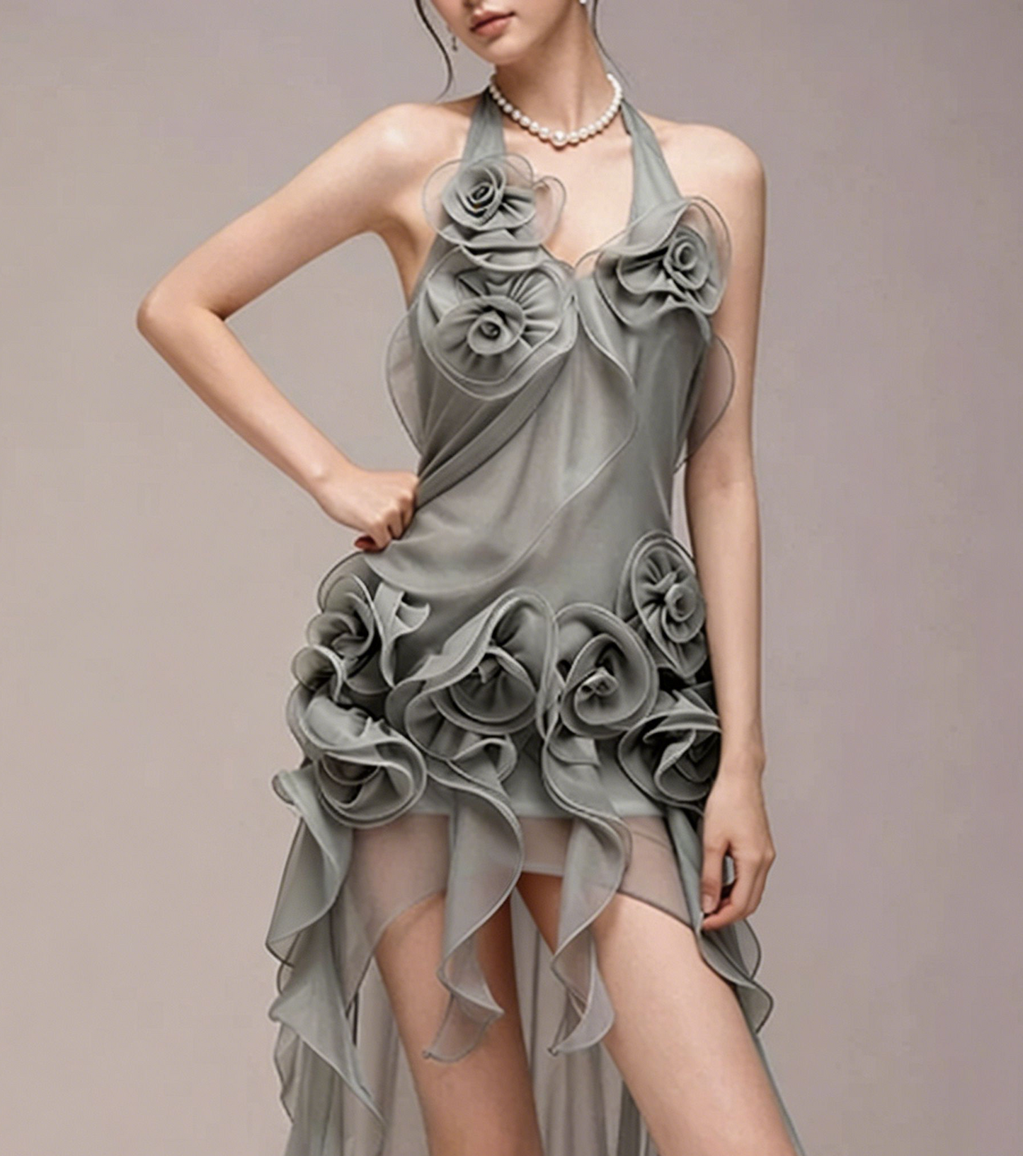 Charming Homecoming Dress Halter Soutache Hi-Lo Back to School Outfits Party Dress  D7376