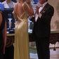 Yellow Sheath Long Prom Dress Satin Evening Party Dress MD7610