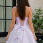 Fashionable Homecoming Dress Strapless Bowknot Tulle A-Line Back to School Outfits Party Dress D7832