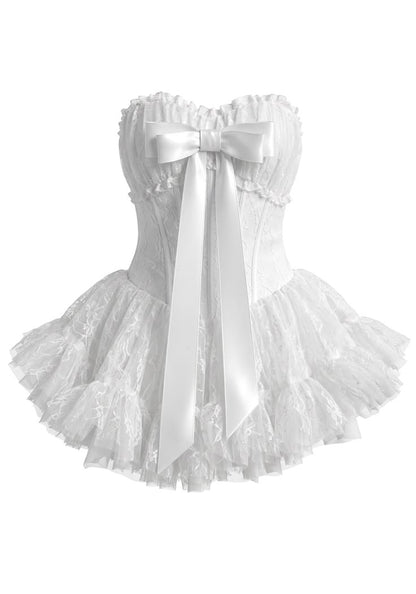 Unique Homecoming Dress Sweetheart Tulle Bowknot Back to School Outfits Party Dress D7826