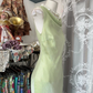 Gorgeous Light Green Cowl Neck Elegant Mermaid Long Evening Dress Prom Dresses D1671