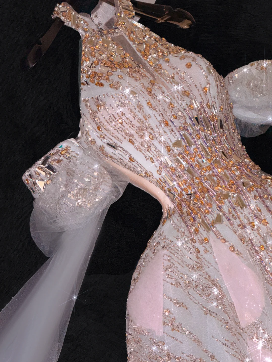 Gorgeous Shiny Pink Beaded Sequined Design A-Line Prom Dress Evening Dress D1690