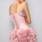 Unique Homecoming Dress Halter Flower Cascade Two Pieces Back to School Outfits Party Dress D7796
