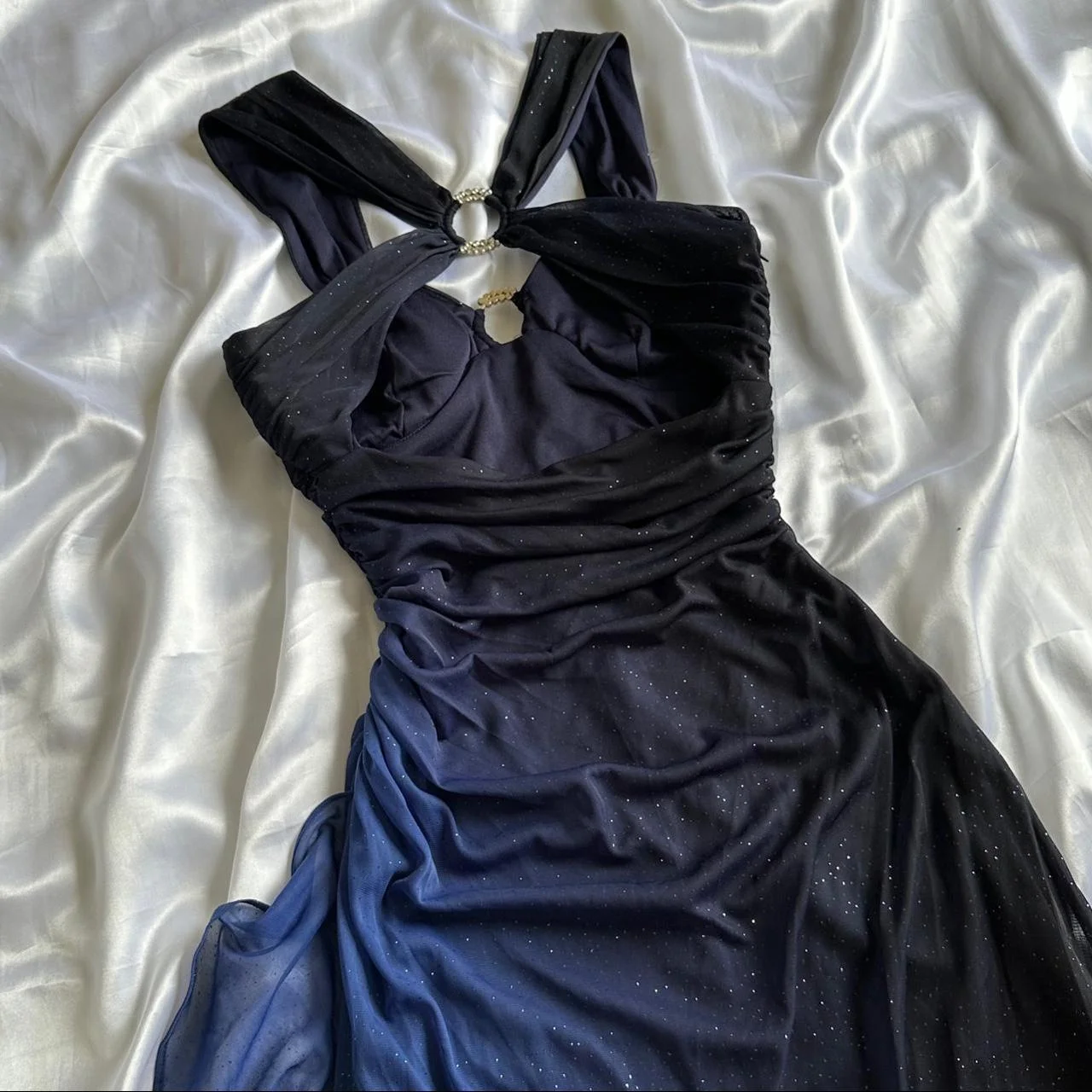 Vintage Straps Prom Dress Chiffon Long Evening Dress MD7414