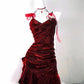 Retro Glitter Burgundy Spaghetti Strap 18th Birthday Party Dress Homecoming Dress D1527