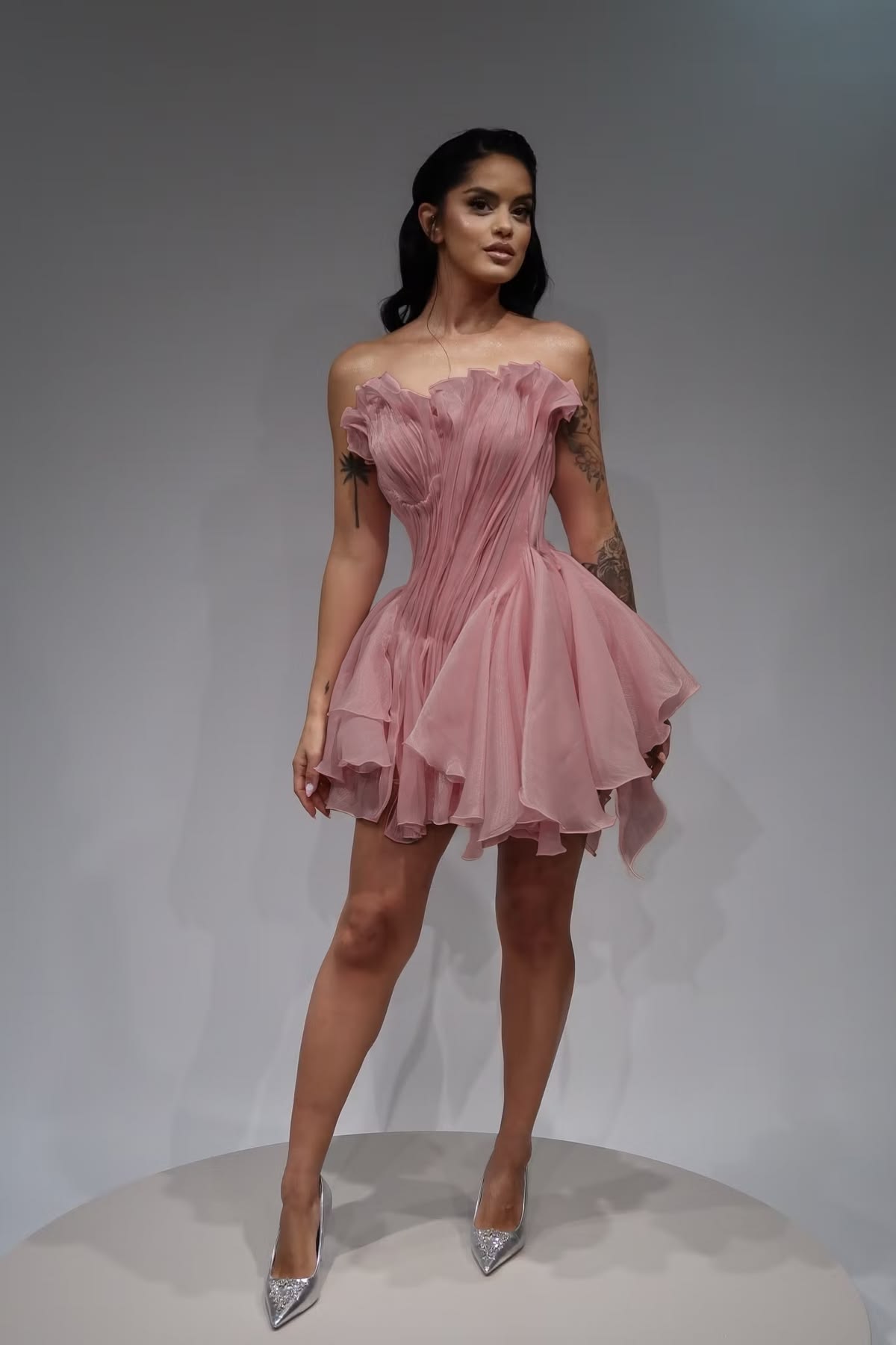 Charming Homecoming Dress Strapless Pleated Back to School Outfits Party Dress  D7391