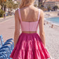 Unique Homecoming Dress Spaghetti Strap V Neck Two Pieces Back to School Outfits Party Dress D7812