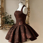 Charming Homecoming Dress Halter Pleated Backless Back to School Outfits Party Dress  D7394