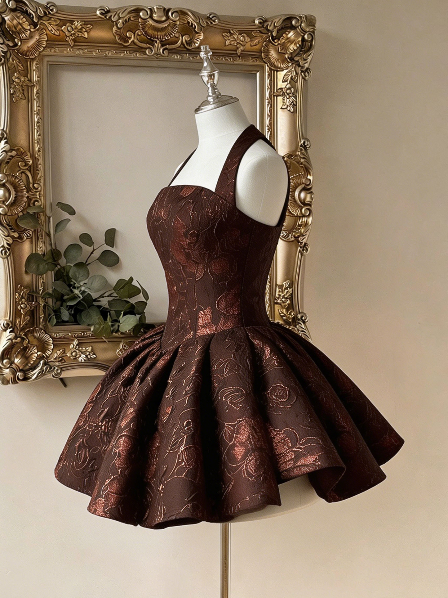 Charming Homecoming Dress Halter Pleated Backless Back to School Outfits Party Dress  D7394