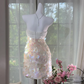 Gorgeous Princess Sequin Strapless Sheath Elegant Chiffon Homecoming Dress Evening Dress Prom Dresses D1614
