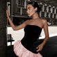 Beautiful Homecoming Dress Strapless Pleated Back to School Outfits Party Dress D7158