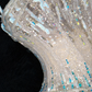 Gorgeous Sparkling Blue Sequin A-Line Elegant Chiffon Evening Dress Prom Dresses Ball Gown D1630