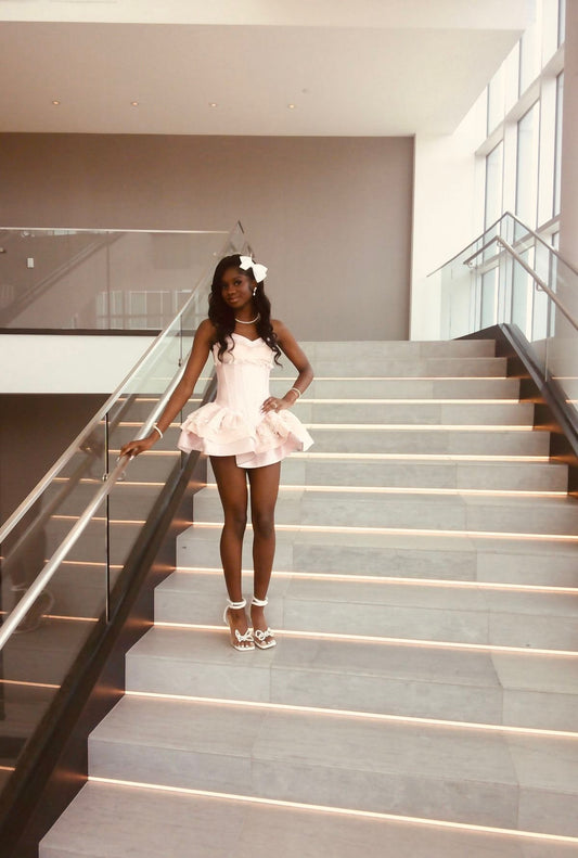 Stunning Homecoming Dress Sweetheart Cascade Back to School Outfits Party Dress D6847