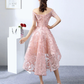 Vintage Pink Applique Off-the-shoulder Design A-line Tulle Party Dress Homecoming Dress D1547