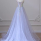 Lilac Straps Sequins Mermaid Long Formal Party Dress with Train MD7387